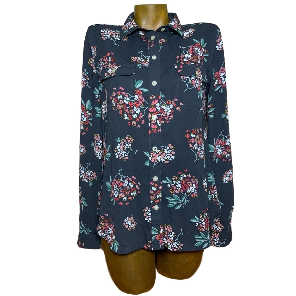 LOFT Floral Button Down Pocket Shirt